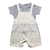 Babidu 2-teiliges Set T-Shirt-Latzhose Weiß für Neugeborene