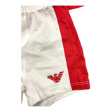 Emporio Armani 2-teiliges Set T-Shirt-Bermuda zweifarbig weiß/rot für Neugeborene