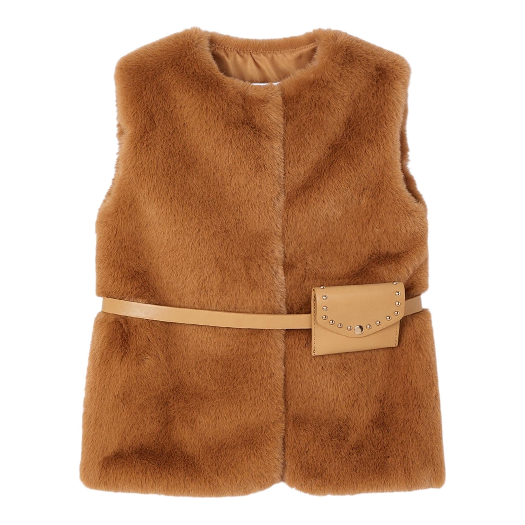 MAYORAL gilet tinta unita con borsetta Marrone per Neonata 4365N MARRONE MAYORAL 
