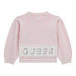 GUESS maglia girocollo tinta unita coon logo Rosa per Neonata K4YR00Z3GW00 ROSA GUESS 