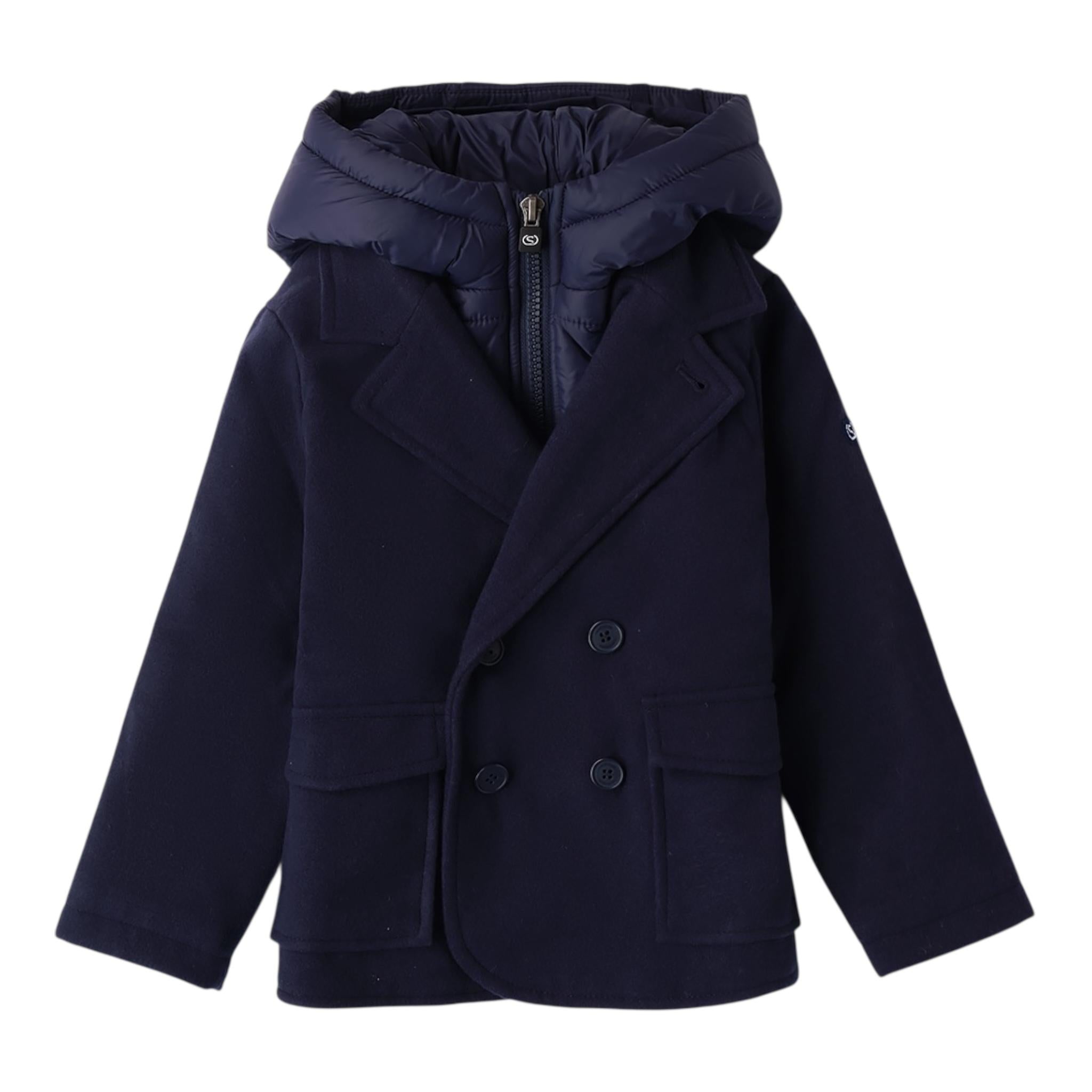 SARABANDA cappotto tinta unita con zip e cappuccio Blu per Bambino 0A284 BLU SARABANDA 