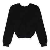 N°21 Einfarbiger schwarzer Strickpullover mit Rundhalsausschnitt für Mädchen