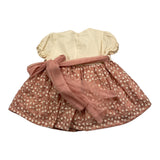 Squid Baby Mädchen Kleid mit halblangen Ärmeln und Band und rosa Blumenstickerei
