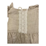 La Stupenderia Einfarbiger, ärmelloser Strampler für Baby-Mädchen in Beige