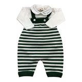 LITTLE BEAR completo 3pz body-salopettes-cardigan Verde per Neonato 5024 VERDE LITTLE BEAR 