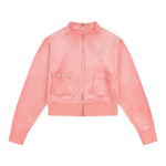 Juicy Couture Felpa Tinta Unita In Velluto con Zip per Bambina JBX6507 ROSA JUICY COUTURE 