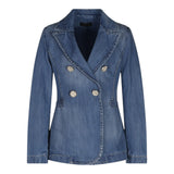 Fun &amp; Fun Einfarbige Jeansjacke mit blauen Knöpfen für Mädchen