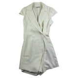 Patrizia Pepe Einfarbiger Armloch-Einteiler-Jumpsuit Mit Gürtel Creme Für Mädchen