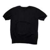 Never Too – Schwarzes, einfarbiges Strick-T-Shirt mit Rundhalsausschnitt für Jungen