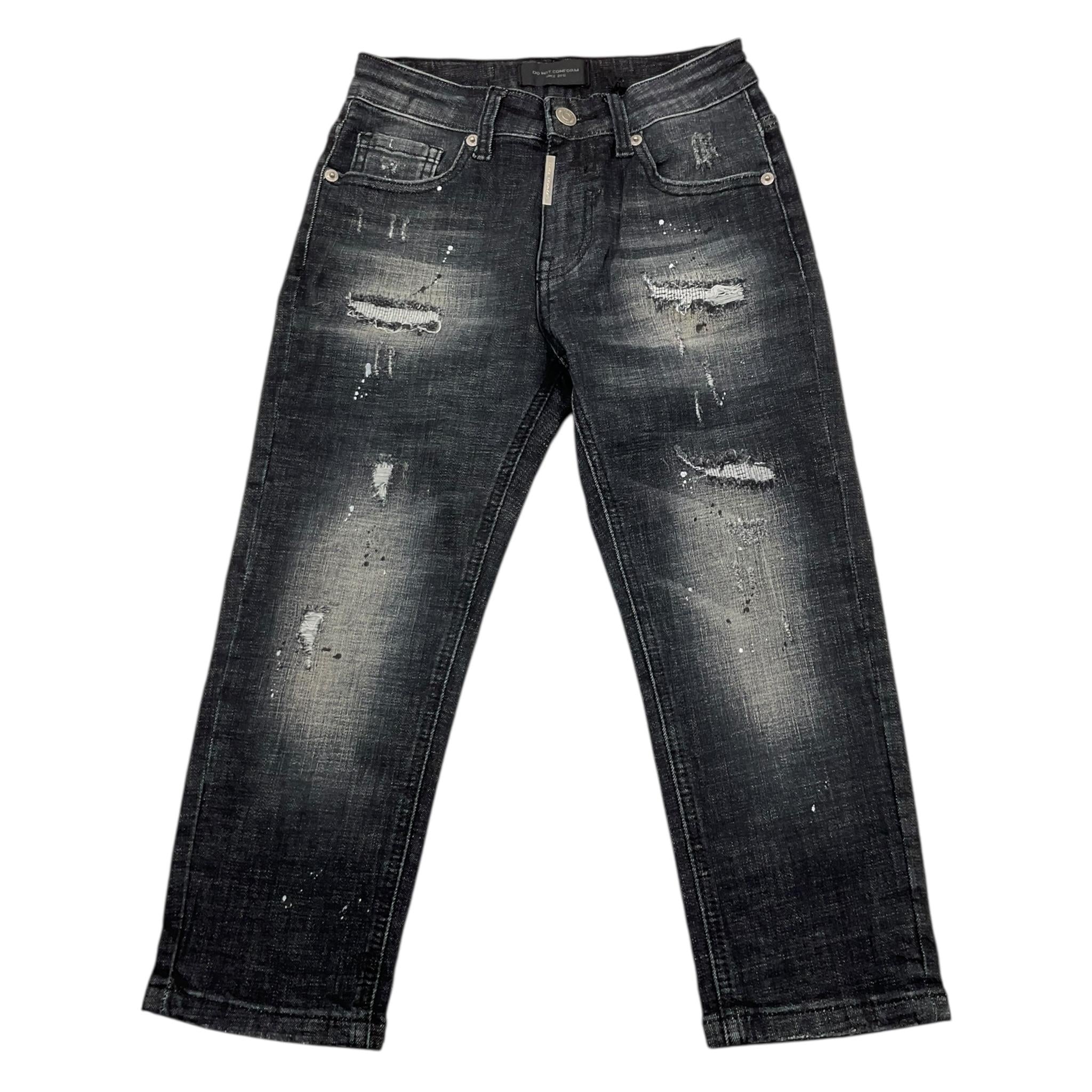 DO NOT CONFORM jeans tinta unita cn strappi Nero per Neonato CR04 NERO DO NOT CONFORM 