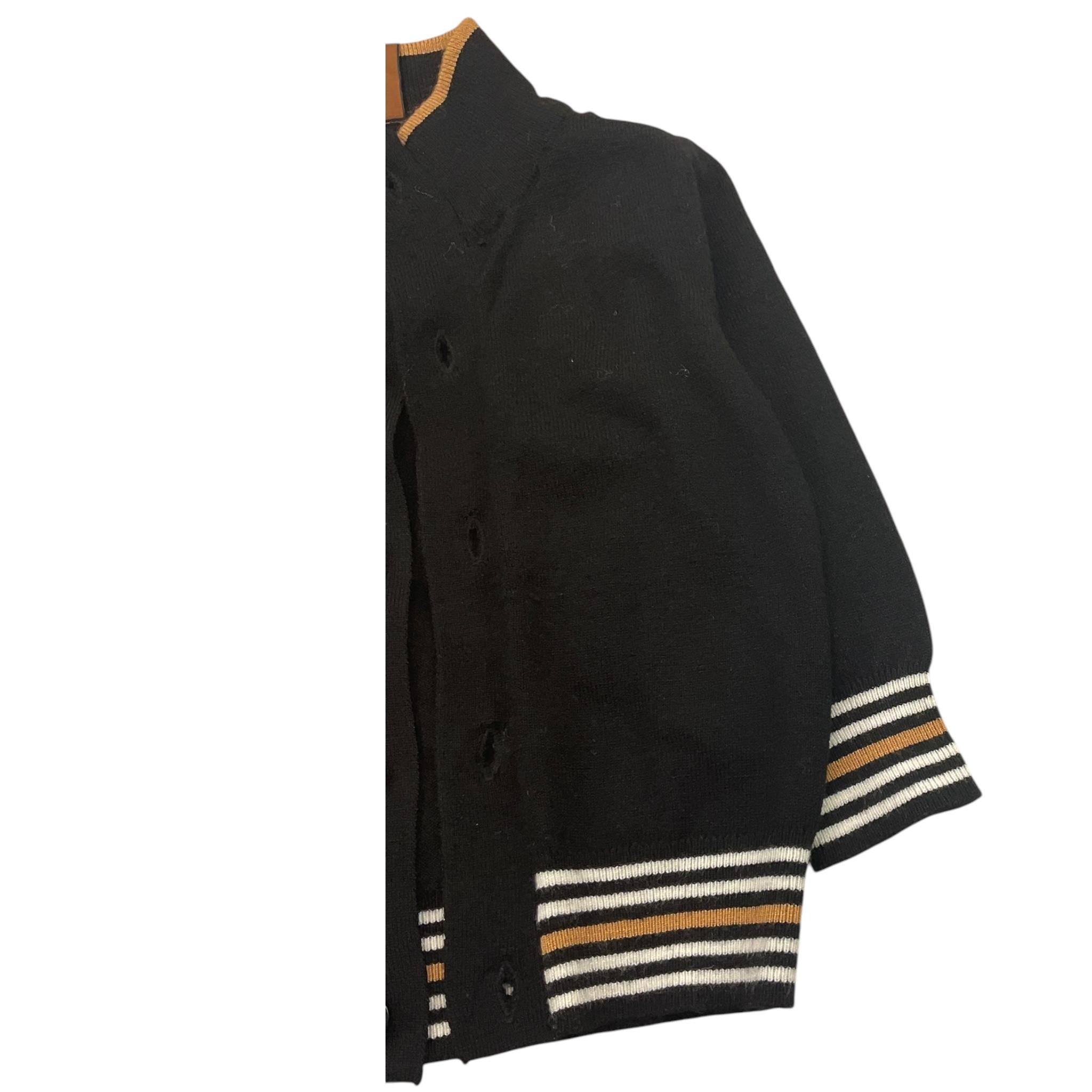 TRUSSARDI cardigan tinta unita cn profil in contrasto Nero per Neonato TIA25077MA NERO TRUSSARDI 