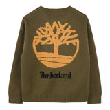 TIMBERLAND maglia girocollo tinta unita con logo Verde per Bambino T60321 VERDE TIMBERLAND 