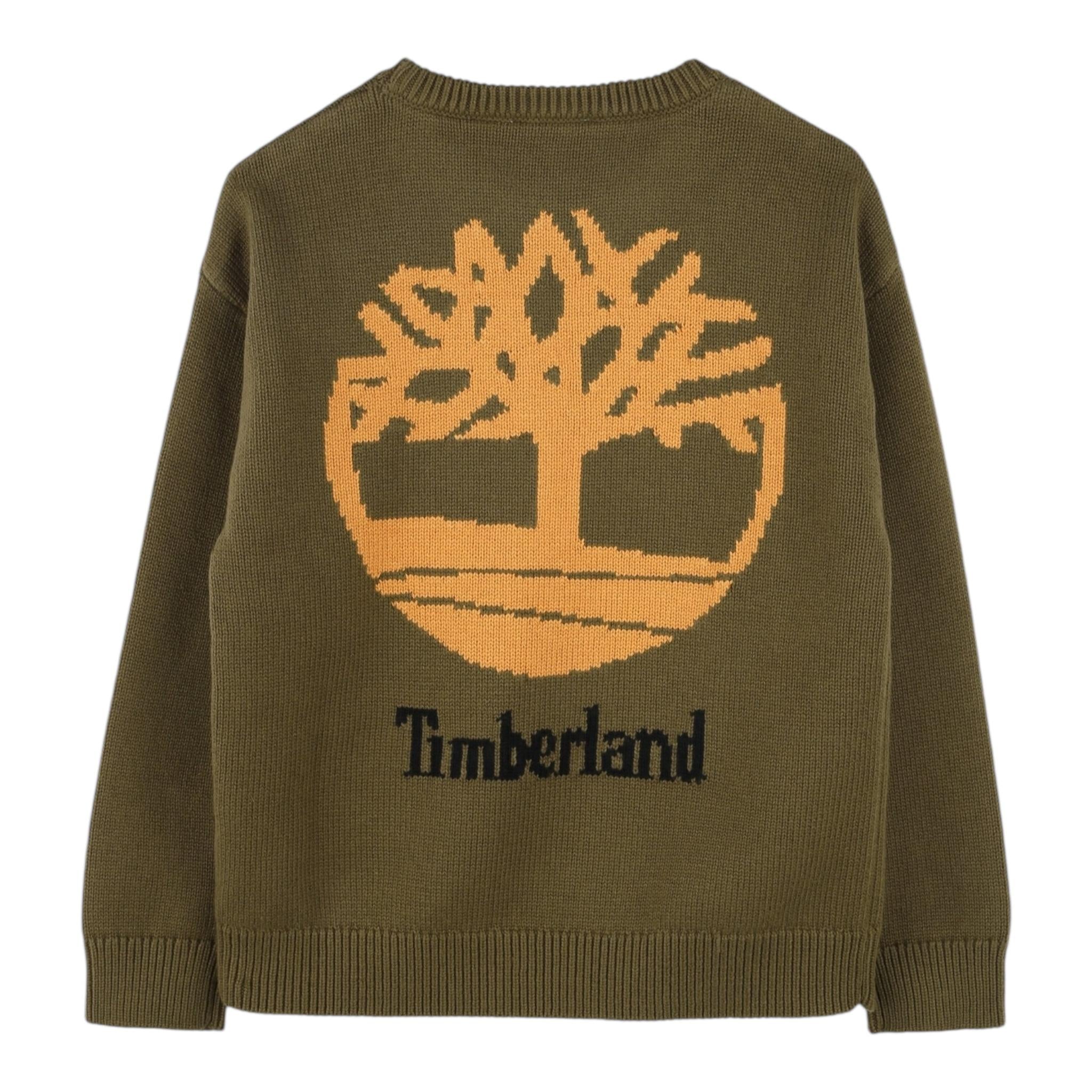 TIMBERLAND maglia girocollo tinta unita con logo Verde per Bambino T60321 VERDE TIMBERLAND 