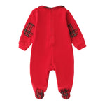 MINI BANDA tutina tinta unita con fantasia scozzese Rosso per Neonata 3A640 ROSSO MINI BANDA 