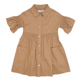 Monnalisa Abito Modello Camicia Tinta Unita per Bambina ABAB CAMMELLO MONNALISA 