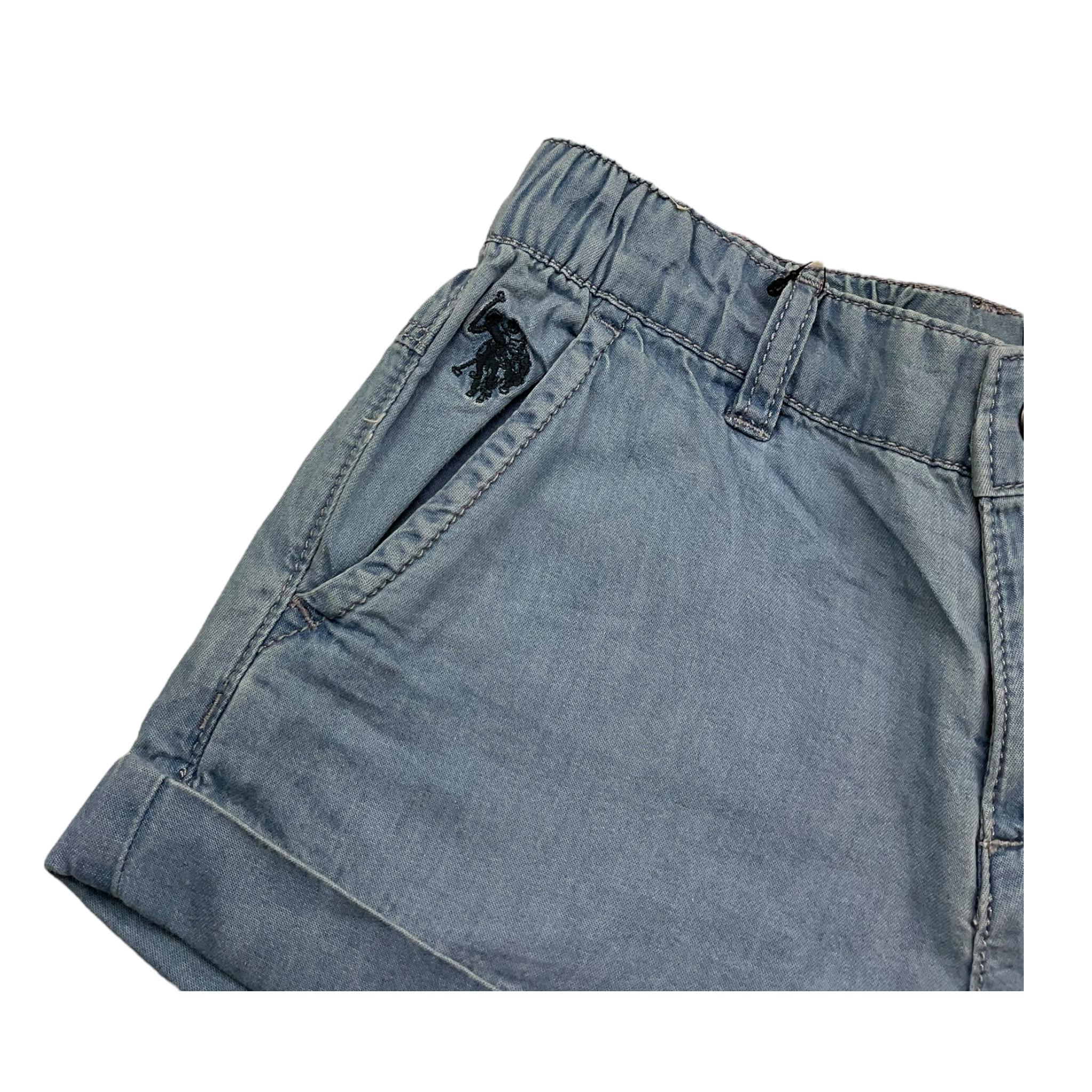 U.S. Polo Assn Short Tinta Unita In Denim con Elastico In Vita per Bambina US416570022 AZZURRO U.S. POLO ASSN 