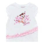 Monnalisa T-Shirt Girocollo Tinta Unita con Stampa per Bambino 19E606 BIANCO MONNALISA 