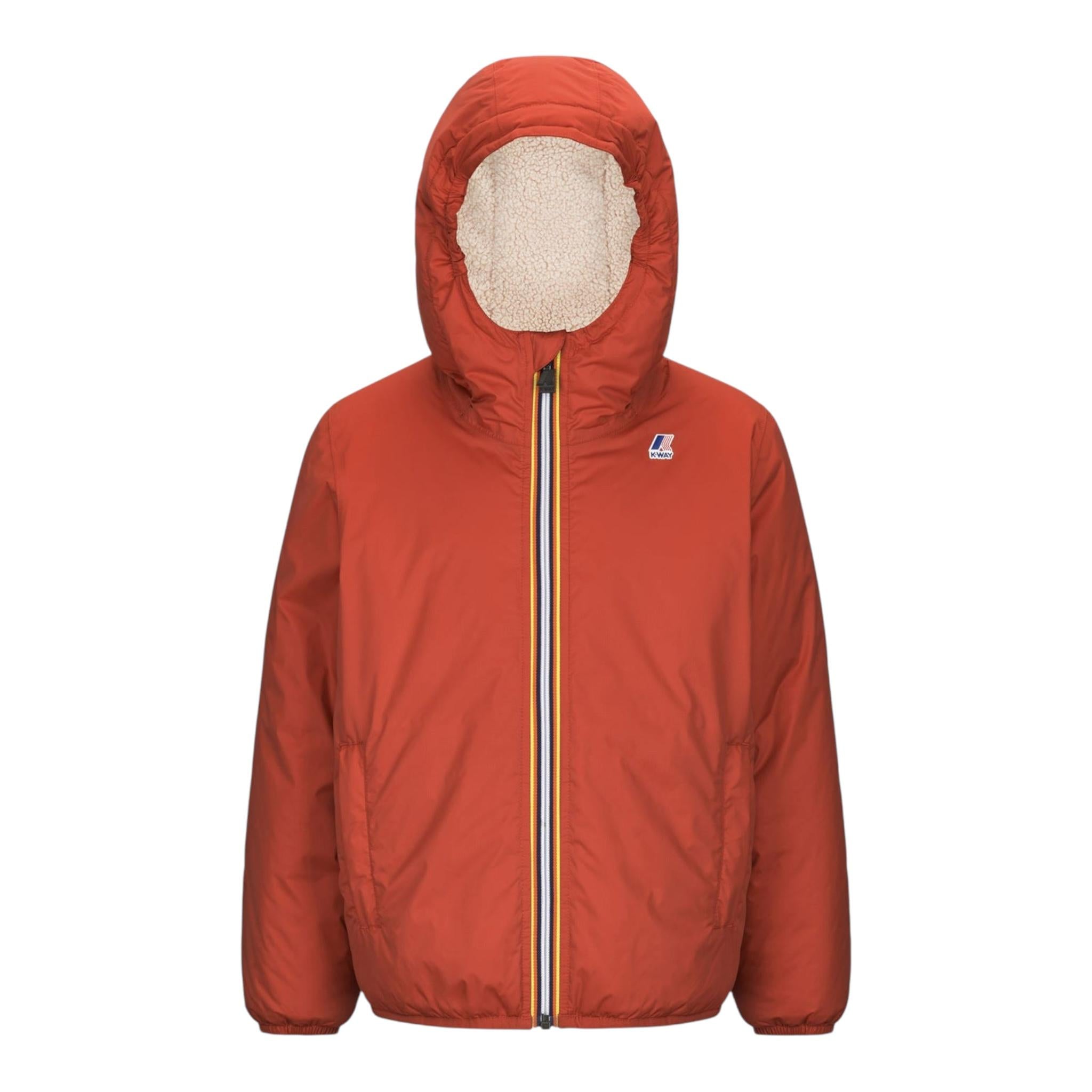 K-WAY giubbino tinta unita con cappuccio in contrasto Rosso per Neonato K61157W ROSSO K-WAY 