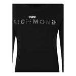 JOHN RICHMOND shirt girocollo tinta unita con applicazioni Nero per Bambina RBA24085TS NERO JOHN RICHMOND 