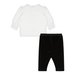 MOSCHINO completo 2 pezzi felpa-leggins in velluto Bianco/nero per Neonata MDK02XX BIANCO/NERO MOSCHINO 