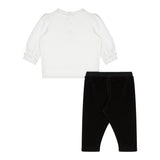 MOSCHINO completo 2 pezzi felpa-leggins in velluto Bianco/nero per Neonata MDK02XX BIANCO/NERO MOSCHINO 