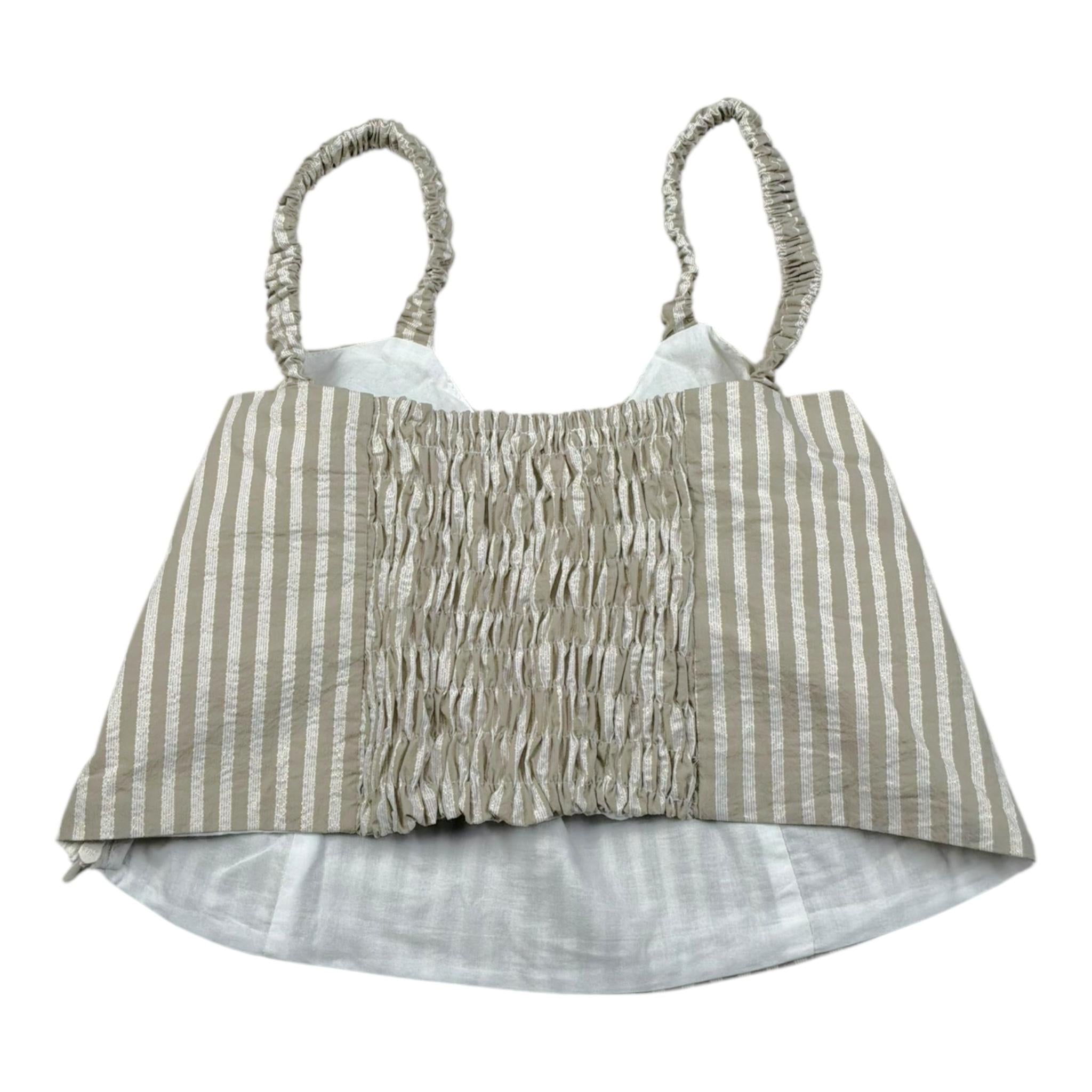 Lu Lu By Miss Grant Top Tinta Unita con Fantasia A Righe per Bambina LL3645 BEIGE LU LU BY MISS GRANT 