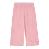 Liu Jo Schlichte Palazzo-Hose mit rosa Stickerei für Mädchen