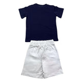 Cesare Paciotti 2-teiliges Set T-Shirt-Bermuda zweifarbig blau/weiß für Neugeborene