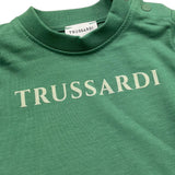 TRUSSARDI t-shirt girocollo tinta unita con stampa Verde per Neonato TIA25014TS VERDE TRUSSARDI 