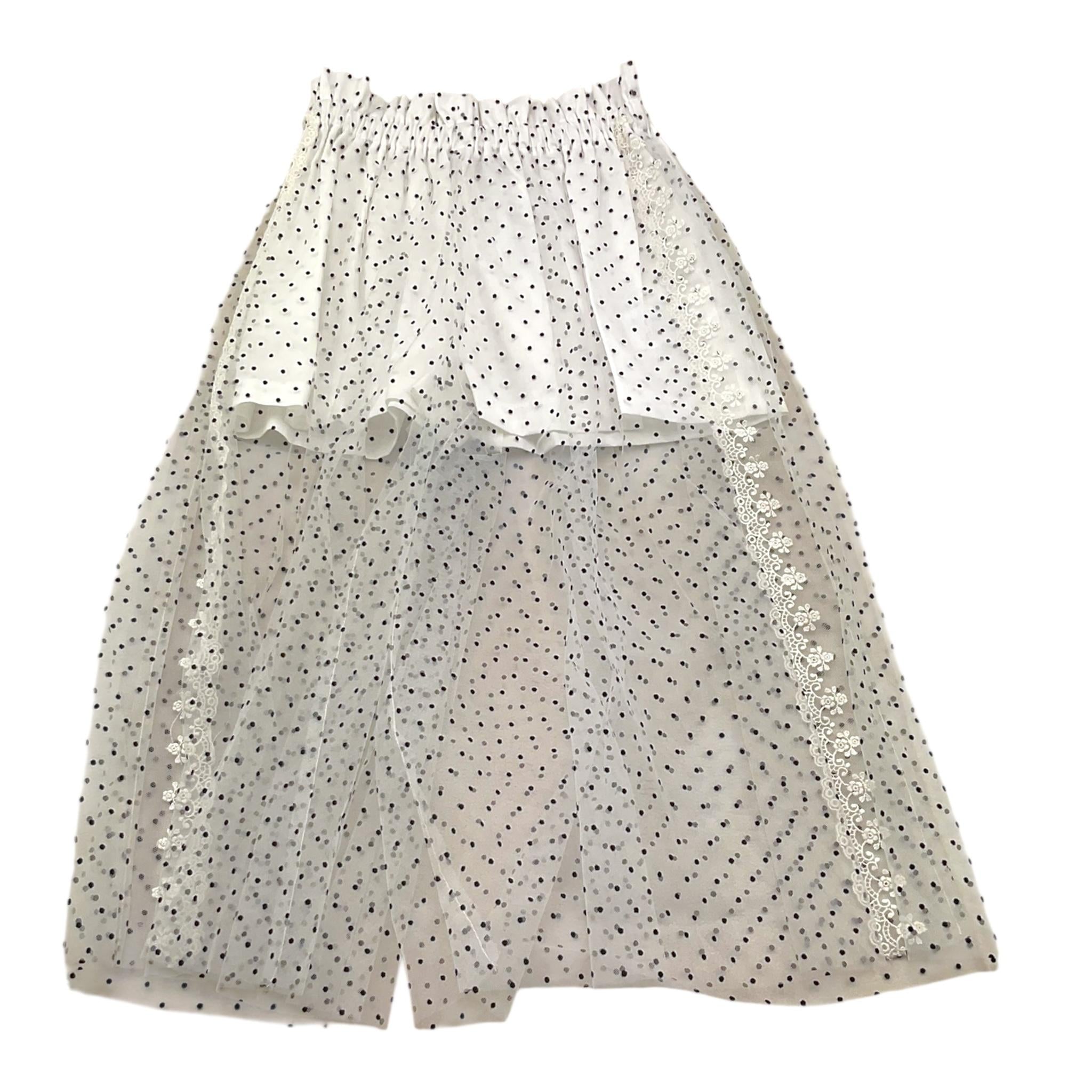 A' La Page PantaloneTinta Unita In Tulle con Pois per Bambina PAPAVERO BIANCO A' LA PAGE 