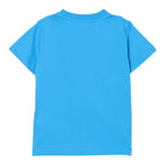 Moschino T-Shirt Girocollo Tinta Unita con Stampa Orso per Neonato MUM04D AZZURRO MOSCHINO 