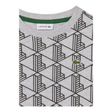 Lacoste T-Shirt Girocollo Tinta Unita con Fantasia per Bambino TJ8411 GRIGIO LACOSTE 