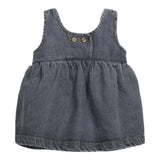 PLAY UP abito in denim tinta unita con bottoni Nero per Neonata PA022AP11457 NERO PLAY UP 
