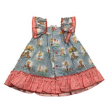 Miranda schlichtes weißes gemustertes Kleid für Baby-Mädchen