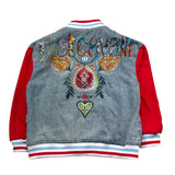 Just Cavalli Giubbino In Denim Tinta Unita con Maniche In Contrasto per Bambino JGP26105GB AZZURRO JUST CAVALLI 