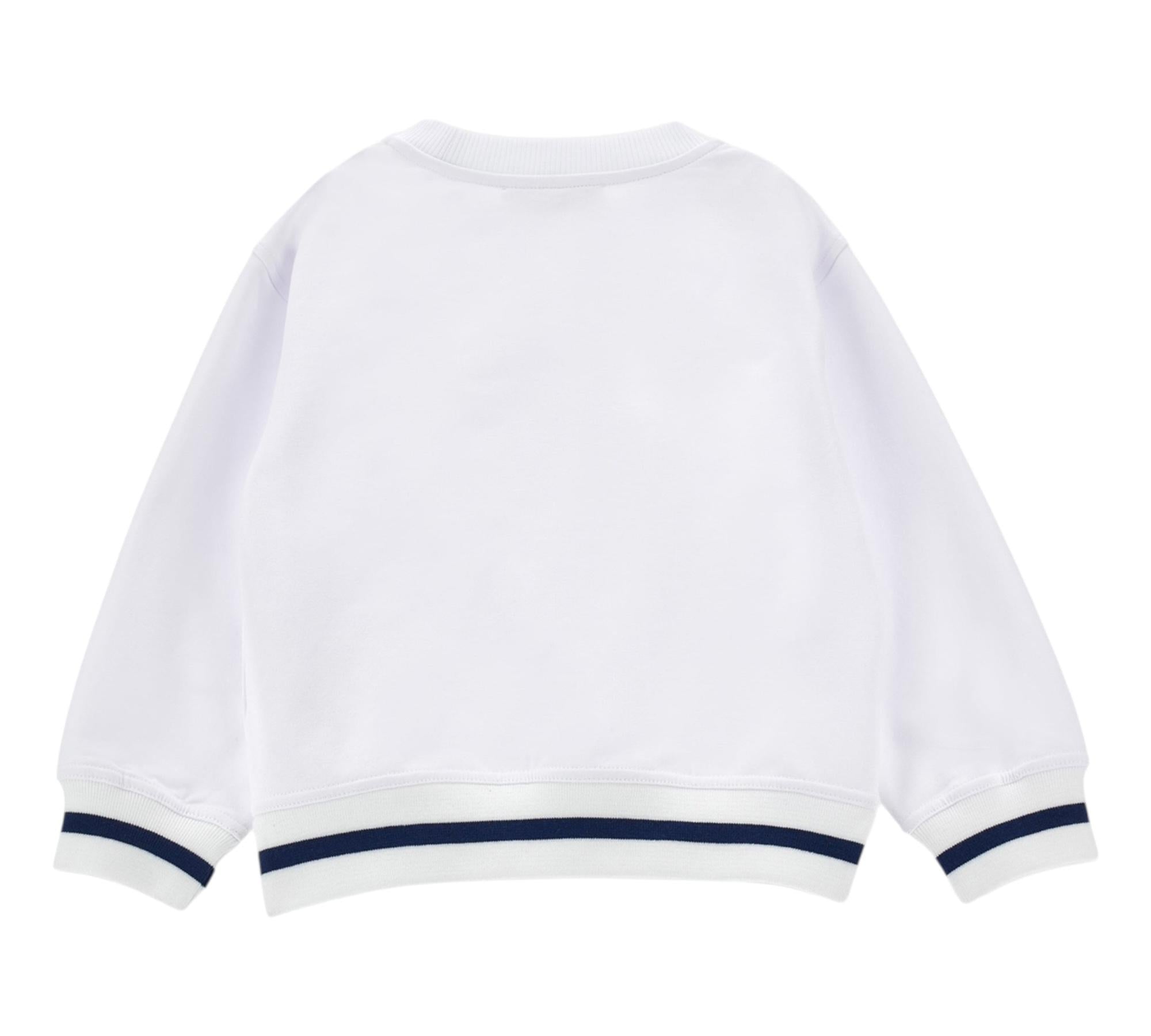 Monnalisa Felpa Chiusa Girocollo Tinta Unita con Stampa per Bambina 19E614 BIANCO MONNALISA 