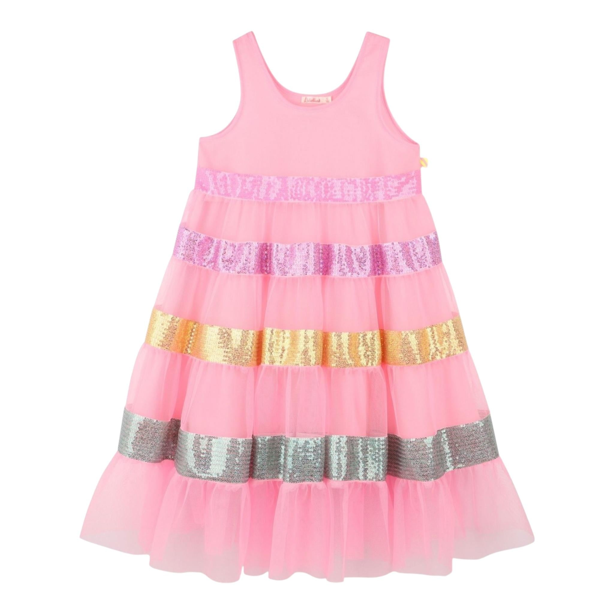 Billieblush Abito Tinta Unita con Paillettes per Bambina U20965 ROSA BillIEBLUSH 