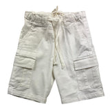 Zhoe &amp; Tobiah Einfarbige Bermuda-Shorts mit Taschen und verstellbarem Bund Weiß für Babys