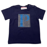 Cesare Paciotti T-Shirt einfarbig mit blauem Logo für Neugeborene