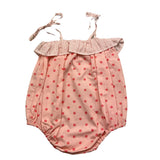 Zhoe &amp; Tobiah Baby Mädchen Einfarbig Polka Dot Strap Strampler Rosa