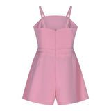 Marc Ellis Tuta Intera Tinta Unita con Bretelle E Stampa per Bambina JMJJP01161 ROSA MARC ELLIS 