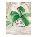 Miss Grant Einfarbiges T-Shirt mit Rundhalsausschnitt und weißen Tüllärmeln für Baby-Mädchen