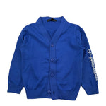 DANIELE ALESSANDRINI cardigan tinta unita con scollo a v  Cobalto per Bambino 1291W00008 COBALTO DANIELE ALESSANDRINI 
