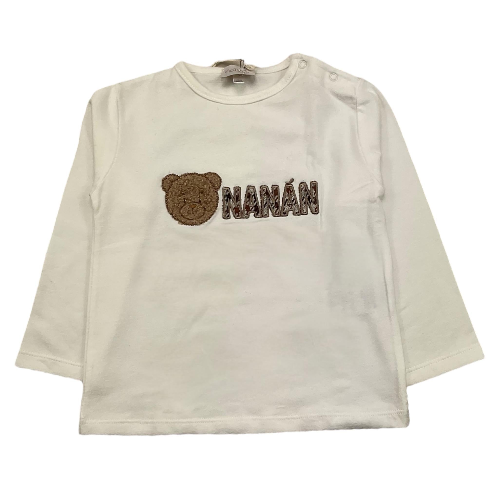 M+E' shirt girocollo tinta unita con stampa in contrasto Bianco per Neonato I24146 BIANCO M+E' 