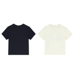 Emporio Armani Set T-Shirt Bicolore per Neonato 3DHDJ1 PANNA/BLU EMPORIO ARMANI 