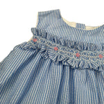 Malvi & Co Abito Giromanica Fantasia A Righe  per Neonata S25N135VEG AZZURRO MALVI & CO 