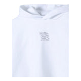 Calvin Klein Closed Crop Hoodie mit Glitzerprint Weiß für Mädchen