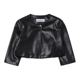 Patrizia Pepe Giubbino Ecopelle Tinta Unita Con Bottone Nero Per Bambina 7O0025 NERO PATRIZIA PEPE 
