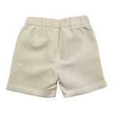 Daniele Alessandrini Einfarbige Bermuda-Shorts mit elastischer Taille, Creme für Neugeborene