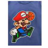 MOUSSE shirt girocollo tinta unita con stampa mario Blu per Bambino HKTL368N BLU MOUSSE 